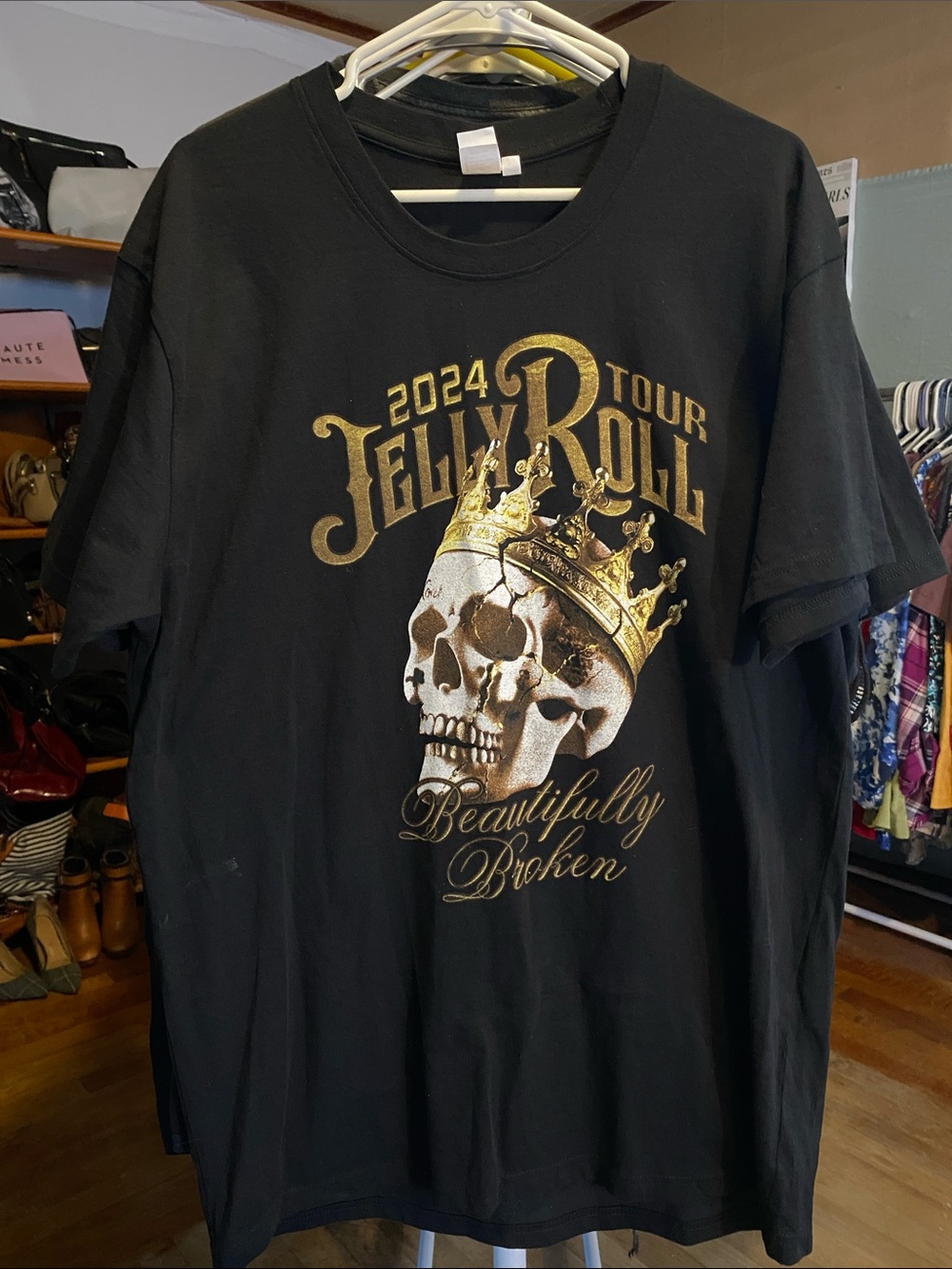 Jelly Roll 2024 Tour 'Beautifully Broken' Black Graphic Tee